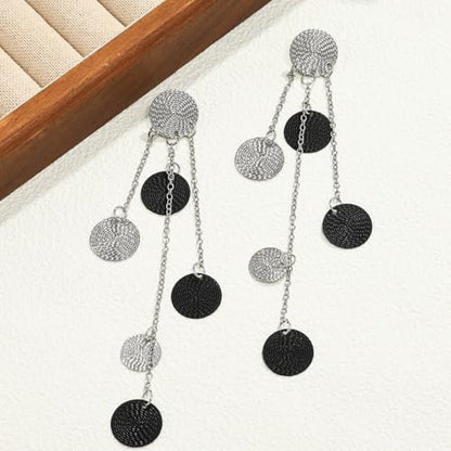 Gold Dangle Earrings for Women Long Statement Drop Boho Gold Chandelier Disc Tassel Earrings Dangle for Party Wedding Trendy Jewelry Gifts - color: M1