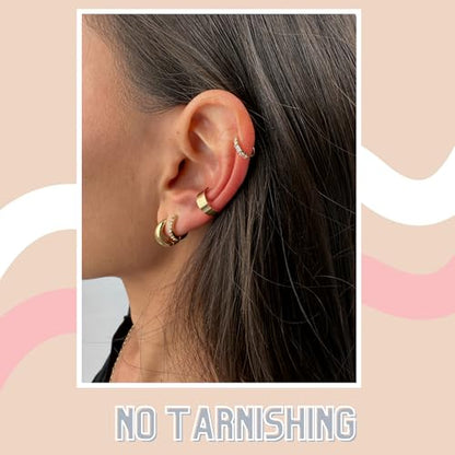 14k Gold Filled Ear Cuff | Adjustable Ear Cuff | Non Pierced Earring | 10mm | Handmade | Non-Tarnishing | Cartilage Piercing | Smooth Design