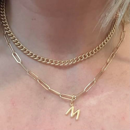 OVRUNS Initial Charm for Women Letter Bracelet Necklace Charms With Clasp | Alloy,nickel,safe for sensitive skin,Pendant with install clasp,fits bracelets with necklaces,great for gift - color: Gold, style: Letter M II