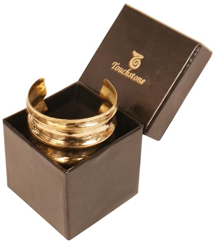 Touchstone Indian Bollywood Handcrafted Slip In Easy To Wear Stylish Wrist Enhancer Designer Broad Jewelry Cuff Bracelet For Women and Men. - style: Broad Cuff