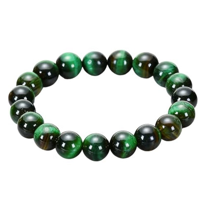 5A Grade Natural Crystal Gemstone Bracelet: Quartz Beads with Therapeutic Energy—Handmade Elastic Style for Boys & Girls - color: Green, size: One Size