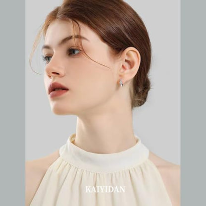 2 Pairs Gold/Silver Hoop Earrings For Women Set Trendy,14K Plated Gold Chunky Huggie Hoop Earings Pack,Oval Twisted Statement Silver Hoops,Fashion Jewelry Gift - color: B6 small chunky cz hoops set