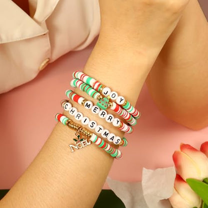 Elegance 11 designs Heishi Beaded Bracelets For Women Polymer Clay Colorful Surfer Stackable Beads Boho Bracelet Summer Beach Jewelry - color: Symbol