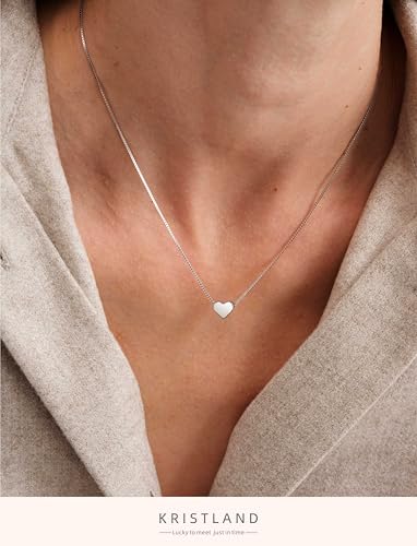 S925 Silver Women's Bar Necklace/Double Circle Layered Y Necklace Chain Adjustable Long/Tiny Pendant Chain Choker for Lady Gift - style: Heart