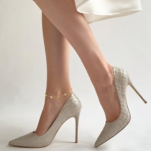 14K Gold Anklets for Women Gold Ankle Bracelets for Women Anklet | 14K Gold Anklets for Women Coin Portrait Relief Gold Ankle Bracelets for Women Beach Anklets Coin Anklet for Womens 9.4-11in