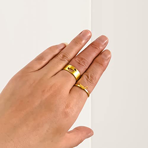 2PCS Matching Cute Animals Promise Engagement Rings for Couples Men Women Jewelry Band Sets 316L Stainless Steel Adjustable Open Ring - color: Duck-s