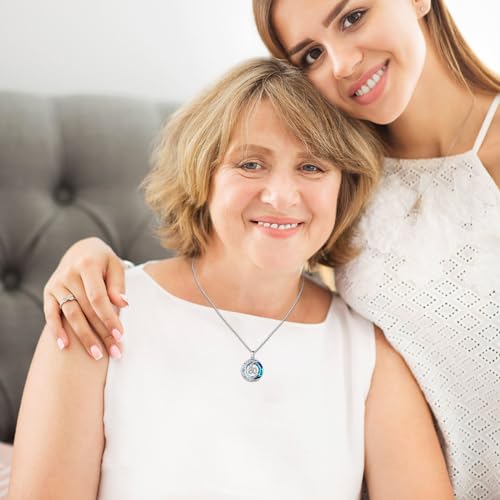 JUSTKIDSTOY Birthday Gifts for Women Girls 925 Sterling Silver Celtic Moon Star Necklace with Blue Crystal Pendant Jewelry for Sister Friends - style: 60th