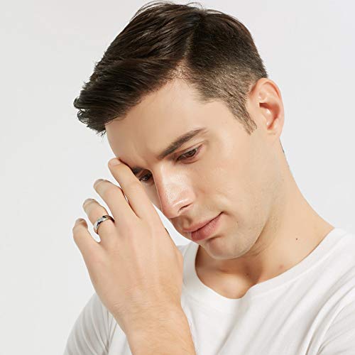 KAZITSAN 2mm 4mm 6mm Stainless Steel Rings for Women Men High Polish Plain Dome Silver/Gold/Rose Gold Wedding Band Comfort Fit - color: 6mm-Silver