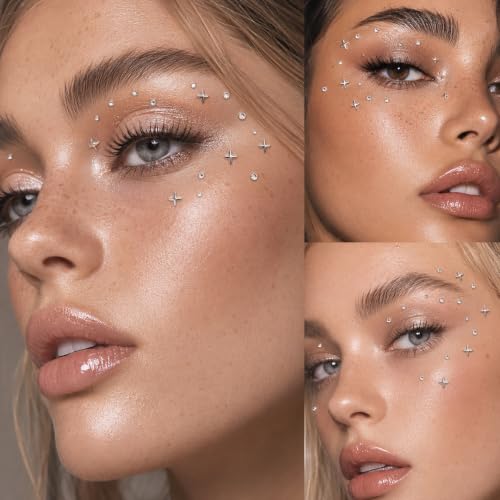 Fake Eyebrow Ring Fake Lip Labret Studs Replacement Balls Spike with 100pcs Sticker Non-Piercing Body Jewelry Fake Skin Piercing - color: Style A