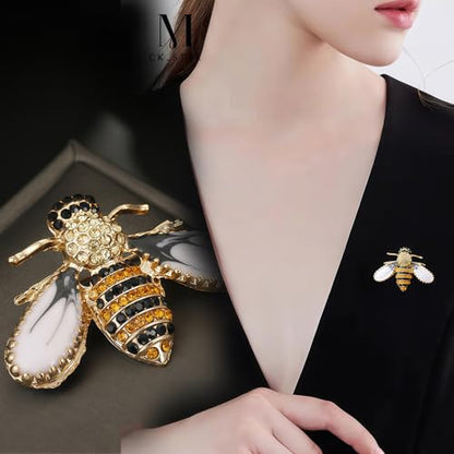 2pcs Rhinestone Brooch Pin for Women Dress Elegant Stylish Crystal Brooches Fashion Accessories Pins Lapel Boutonniere Ideas Wedding Christmas Birthday Jewelry Easter Gift - color: 15 Bee/Colorful