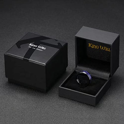 King Will 4mm 6mm 8mm Tungsten Carbide Wedding Band for Men Size 5-15 - color: A-8mm blue-purple