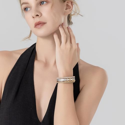 Chunky Boho Leather Wrap Bracelets Cowgirl Beaded Circle Western Jewelry | Stackable Infinity Layered Bohemian Magnetic Clasp Cuff Statement Fashion Colorful Country Hippie Outfits for Women Trendy - color: Gold/Silver