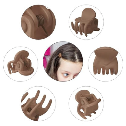 YOHAMA 36Pcs Dark Brown Mini Hair Claw Clips for Women&Girls, Bangs Clamp | Durable Strong Springs, Great Grip, Thick Plastic, Non-non-Pulling or Snagging, Holder Tightly, Multifunction, Holiday Gifts - color: Dark Brown-1.4cm