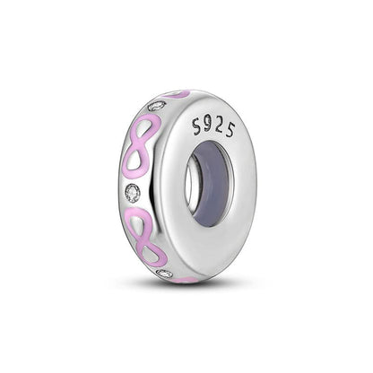 Vegas Safety Chain Sun Birthday Mom Camera Dog God Psalm Bead Pendant 925 Sterling Silver Dangle Compatible With Pandora Moments Charm Bracelet - style: Love For Eternity Infintiy Cancer Pink Ribbon Spacer Stopper