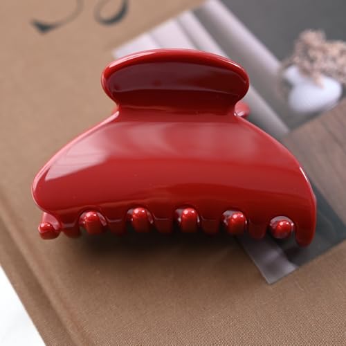 Handmade Celluloid Acetate French Design Barrettes Tortoise Shell Claws Hair Claw Luxury Fashion Accessories Hair Clip for Women (burgundyred) - color: burgundyred