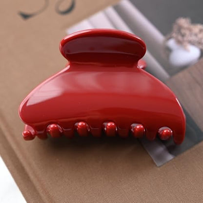 Handmade Celluloid Acetate French Design Barrettes Tortoise Shell Claws Hair Claw Luxury Fashion Accessories Hair Clip for Women (burgundyred) - color: burgundyred