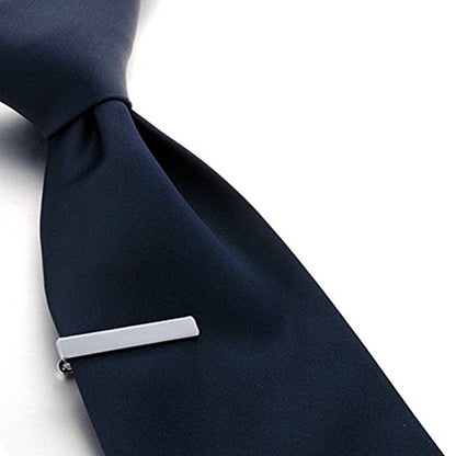 AnotherKiss Men's Fashion Alloy Metal 1.5" Skinny Tie Clip - 3 Pcs Set | Three 1.5 inch tie bars in silver tone keep skinny ties neat for business, weddings, formal events and Father's Day wear.