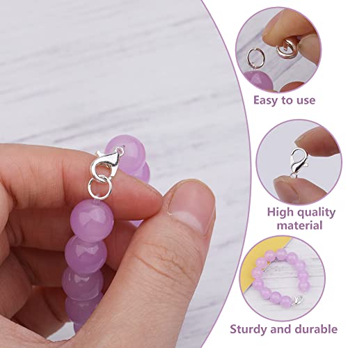 Lunarm Jump Rings 810pcs Stainless Steel Jump Rings for Jewelry Making | Silver Open Jump Rings and 3 Sizes Lobster Clasps Set for Keychain Creation Craft Sturdy Easy to Open and Close