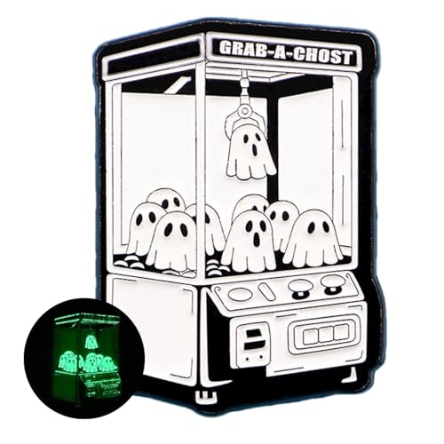 Enamel Pins, Cute Pins for Backpacks, Hat Pins, Novelty Brooch Pins, Backpack Pins, Lapel Pins for Men, Women, Girls, Boys. For Lanyard, Bags, Hats, Caps, Clothing - color: Ghost Claw Machine