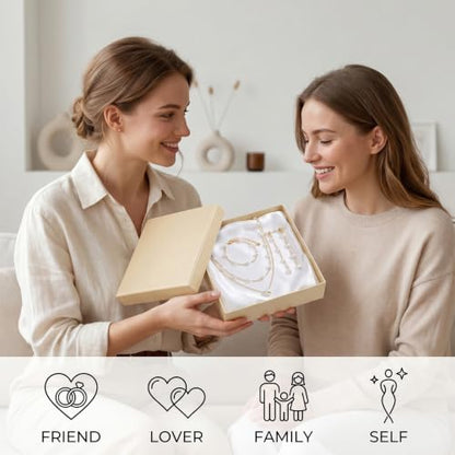 Wedding Jewelry Sets for Brides Bridesmaid Pearl Jewelry Set Fancy Gold Flower Necklace and Earrings Simple Pearl Necklace for Women Bridal Earrings Wedding Accessories Essentials Gifts - color: B2:3pcs pearl jewelry set