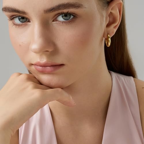 Green Crystal huggie gold hoop earrings for women Girls,14K Gold Plated with 925 Sterling Silver Post color Cubic Zirconia dainty cute Earrings| CZ Stud Earring - color: Brittany Hoop Earrings