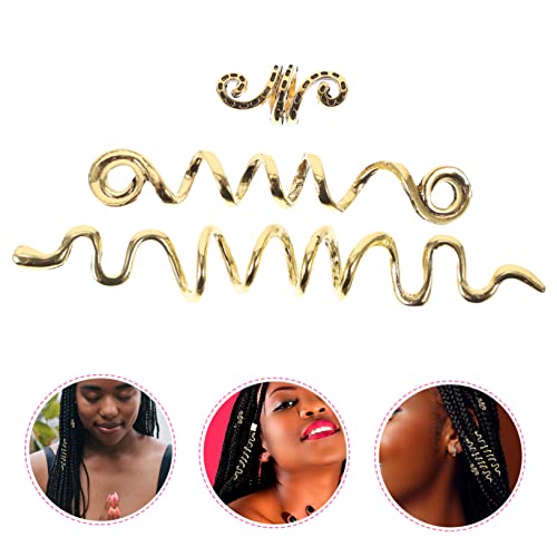 6pcs Hair Jewelry Set for Women Hair Clips Charms Cuffs Rings Spiral Coils Dreadlock Accessories for Braids