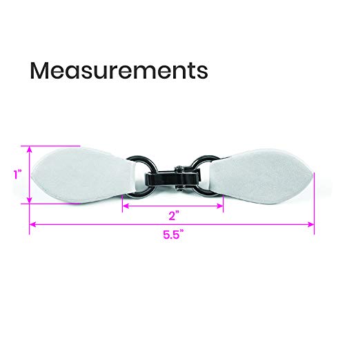 Clip Holder Buckle Clasp Pin for Poncho Cape Cardigan Wrap Shawl Accessories - color: Black with Silver Clamps