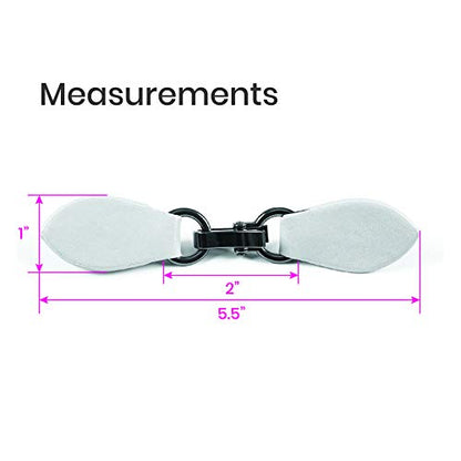 Clip Holder Buckle Clasp Pin for Poncho Cape Cardigan Wrap Shawl Accessories - color: Black with Silver Clamps