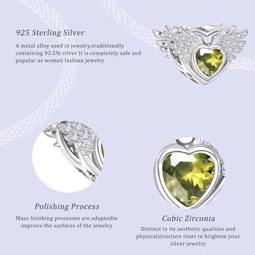 S925 12 Months Birthstone Charm for Pandora Bracelet, Gift on Birthday Christmas Mothers Valentines Anniversary Graduation, for Women Mom Daughter Friend Family Sister Aunt Grandma - color: August