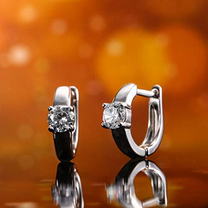 Barzel 18K Gold Plated Cubic Zirconia Huggie Cuff Earrings For Women - color: White Gold
