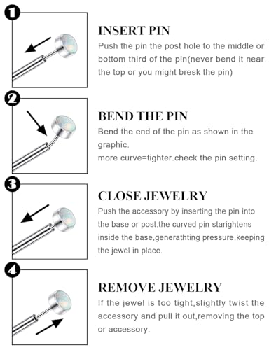 20G 18G 16G Astm F136 Titanium Threadless Flat Back Earrings Nose Studs Tragus Helix Conch Cartilage Lobe Earrings Medusa Labret Snake Bite Monroe Lip Ring Piercing Jewelry For Women Men - size: 16G-6MM Bar-Opal 2MM