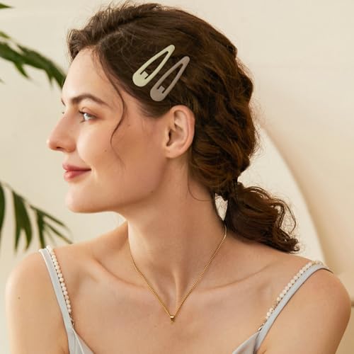 24pcs Snap Hair Clips, 2'' Matte Hair Clip, Nonslip Hairpin Accessories for Women Girls, Metal Barrettes, Neutral Color - color: 2'' Matte Neutral