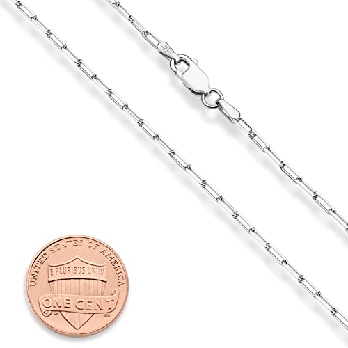 Miabella Italian Solid 925 Sterling Silver, 18Kt Gold Plated 2mm Paperclip Link Chain Necklace for Women, Made in Italy - size: Length 20 Inches, style: sterling silver