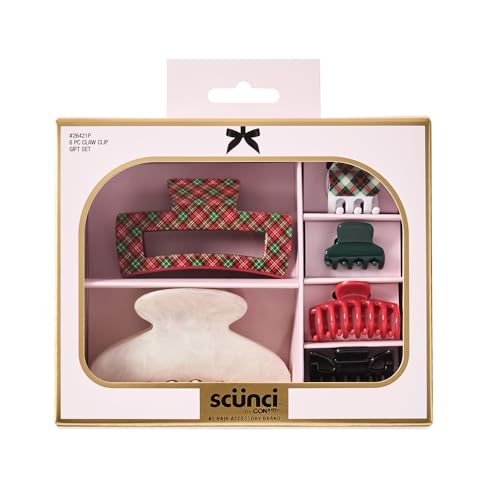 Scunci by Conair 6pk Claw Clips Set - ideal of all hair types - hair accessories for girls and women - trendy teen girl gifts - Valentine gifts for her - Assorted Colors and Styles - color: Assorted 2, size: 6 Count (Pack of 1)
