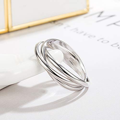 Dankadi Minimalist 925 Sterling Silver Triple Ring - Women's Glamour Jewelry Cocktail Party Unisex Accessories 5# -11#