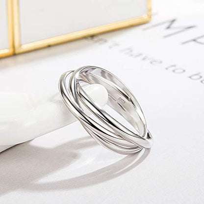 Dankadi Minimalist 925 Sterling Silver Triple Ring - Women's Glamour Jewelry Cocktail Party Unisex Accessories 5# -11#