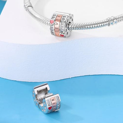Pandach 925 sterling silver Clip Spacer Charm for Bracelet Clip Lock Stopper Bead Spacer European Openable Beads 2Pcs - style: 2-PAC650