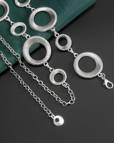 Ladies Waist Chain, Chunky Metal Chain Belts for Women - color: Silver