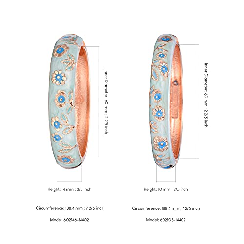 UJOY Cloisonne Chinese Panda Bracelets-Plated Gorgeous Handcrafted Gifts Enamel Bangles Set for Women 55C43 - color: 2 Pcs Set-C36-Light Blue