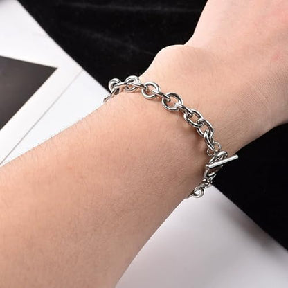925 Sterling Silver Plated Heart Charm Bracelet for Women - Dainty Chain Love Gift Idea - style: Style1