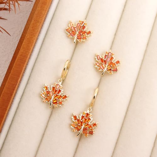 Jean Beau Drop Hoop Earrings for Women, Fasion Jewelry Gift - color: Maple