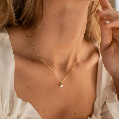 Turandoss Cubic Zirconia Necklace for Women, 14K Gold Plated Necklace | Gold Choker Necklace for Women, Trendy CZ Pearl Necklace, Simple Wedding Prom Jewelry, Bridesmaids Gifts - color: Square Zircon