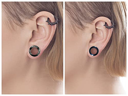 WBRWP 48/32/24/22/20/16/12pcs Ear Tunnels and Plugs - Double Flared Hollow Hard/Soft Silicone Ear Gauges - Ear Expander Stretcher Body Piercing Jewelry 8g-1" - color: 12pcs soft(thin) silicone set
