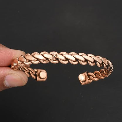 Pure Copper Cuff Bangle Bracelet 100% Solid, Raw & Uncoated Handmade Bracelets Jewelry Cuff Gift Bangle for Women & Men - color: Copper Cb-110