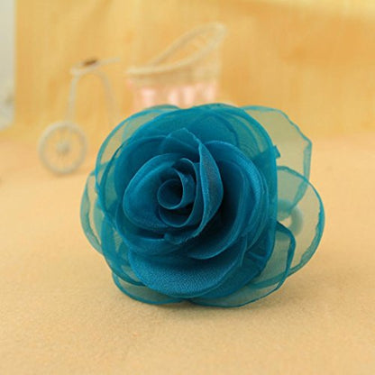 Lovely Rose Flower Hair Clips and Brooches for Women | Floral Pins and Accessories with Green Brooch - color: Green