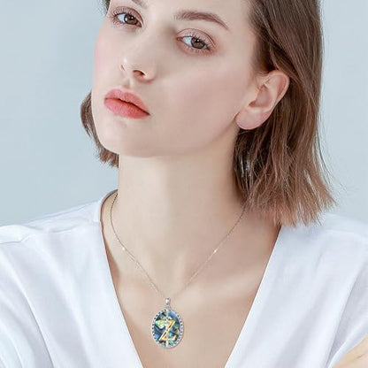 VONALA Artemis's/Poseidon's/Athena's/Weapons Necklace S925 Sterling Silver Plated Abalone Pendant Necklace for Women Men for Women Men - style: Triforce