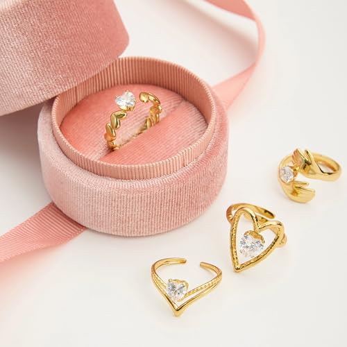 Gold-Plated Butterfly Ring with Dangling Chains and Cubic Zirconia, Adjustable Statement Ring,Cocktail Party Minimalist Ring for Women - style: Style D