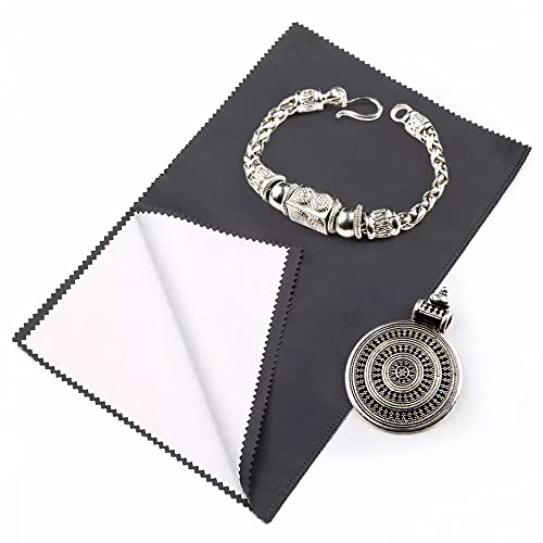 4Pcs Silver Polishing Cloth Large Jewelry Cleaning Cloths,Multi-Layer Double-Sided Jewelry Cleaning Cloth for Gold,Sterling Silver, Platinum, Silver Jewelry Cleaner Tarnish Remove