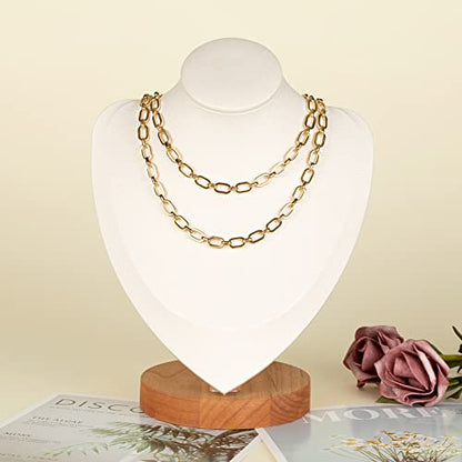 UMAOKANG Gold Plated Necklace Chains for Jewelry Making, 304 Stainless Steel Paperclip Chain Bulk with Lobster Clasps and Open Jump Rings Jewelry DIY Supplies - color: Gold Rolo