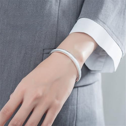 925 Sterling Silver Bangles For Women Handmade Silver Bangles Open Adjustable Bangle Bracelets For Women Silver Open Cuff Bracelets Stackable Wrap Bangles Festival Jewelry Gifts - color: Style 17